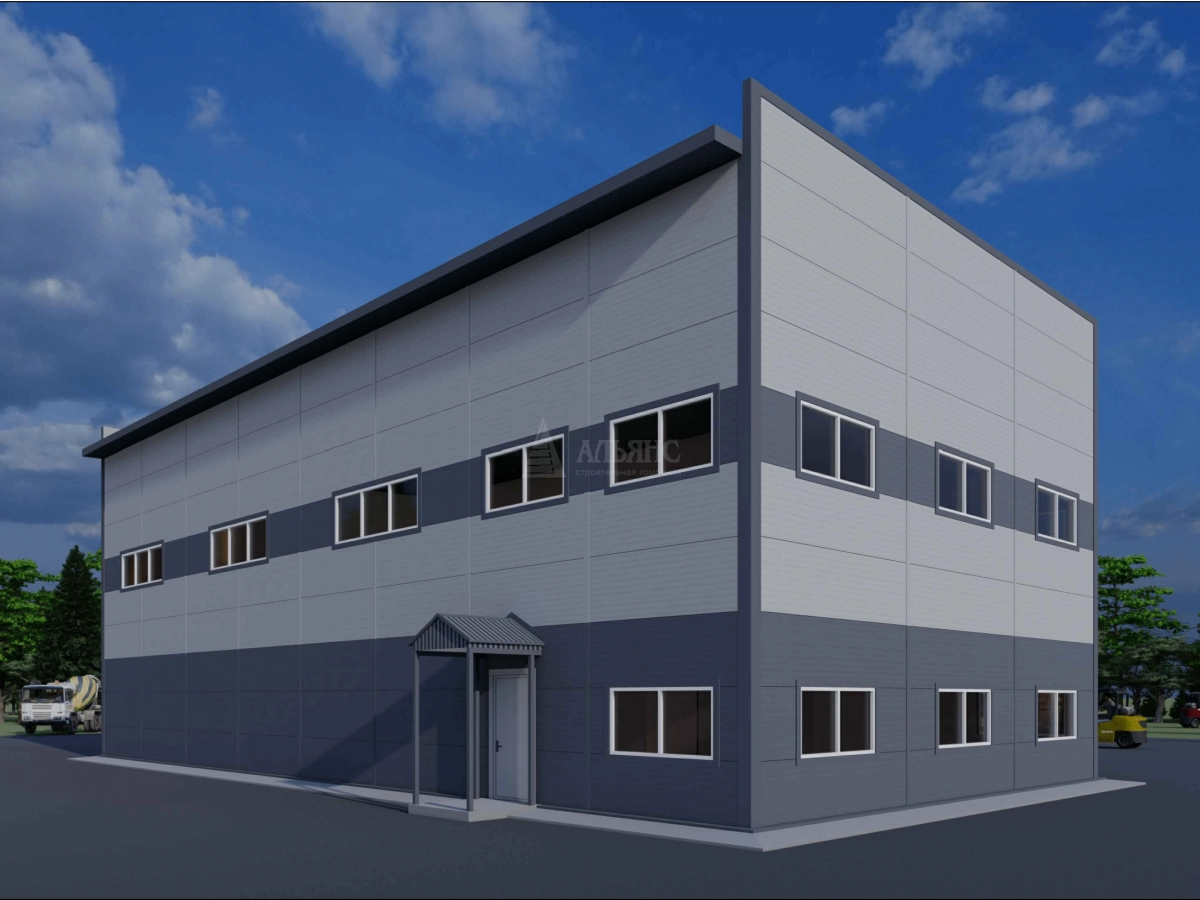 3D визуализация Склад из сэндвич-панелей - фото 4