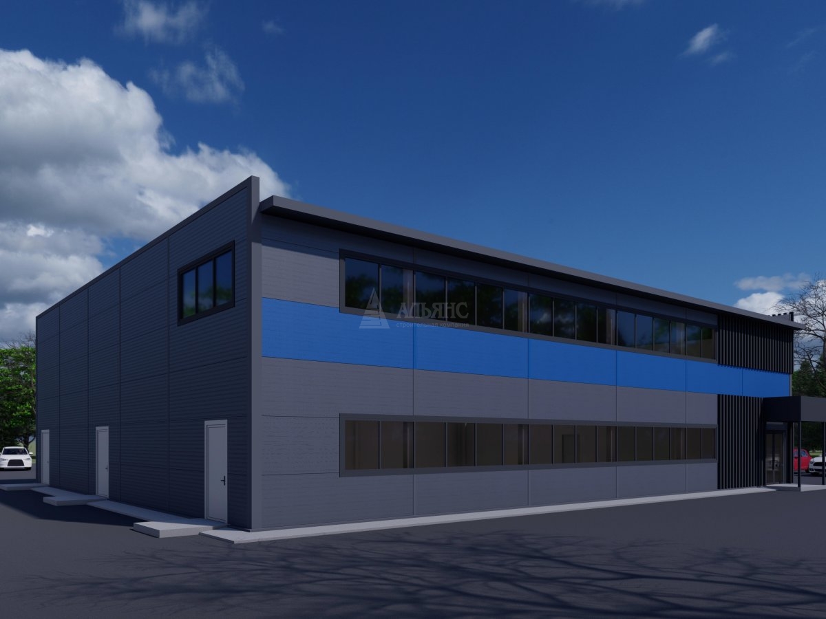 3D визуализация СТО с АБК из сэндвич-панелей - фото 4