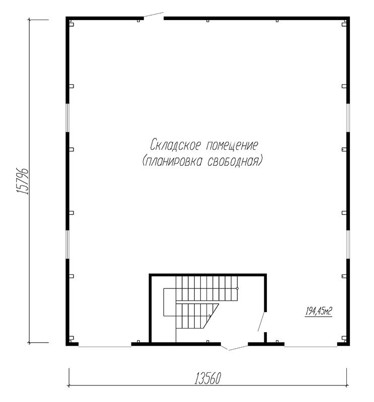 Планировка Трёхэтажный магазин из сэндвич-панелей -  фото 1